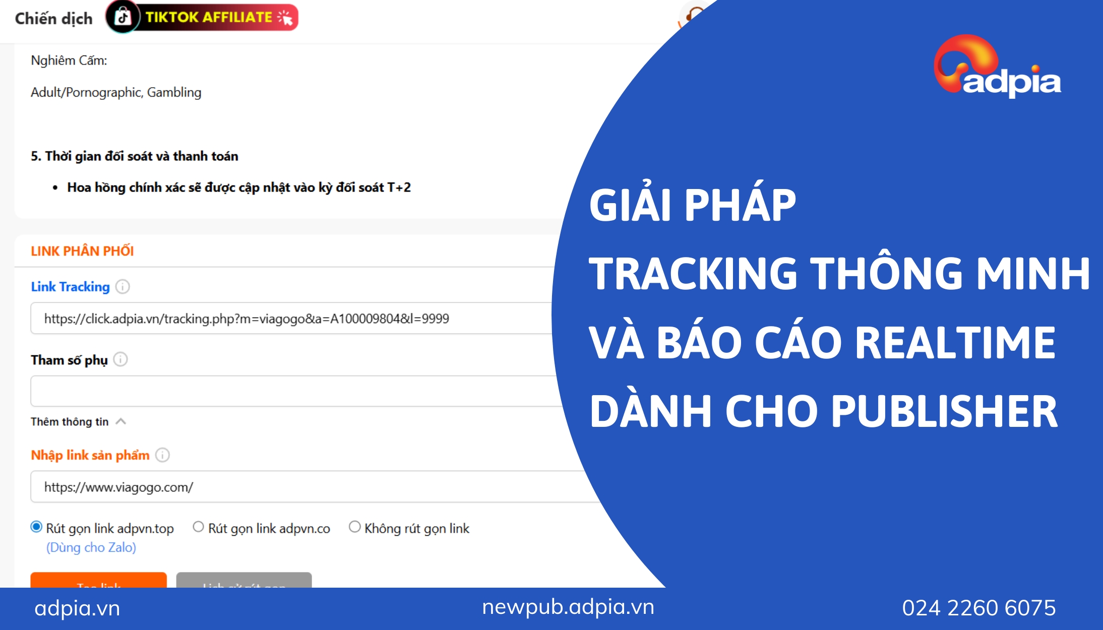 Giải pháp tracking thông minh và báo cáo realtime dành cho Publisher